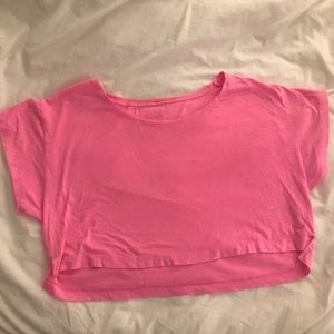 VS neon pink cropped top